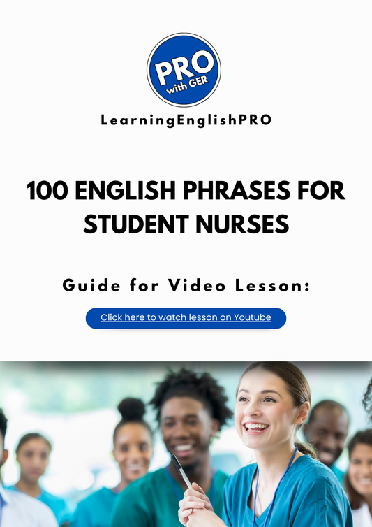 100 English Phrases for Student Nurses – Masterclass Guide (PDF)