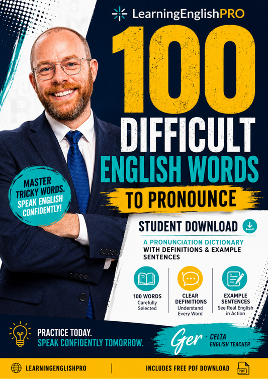 100 Difficult English Words to Pronounce | Pronunciation Dictionary PDF | LearningEnglishPRO