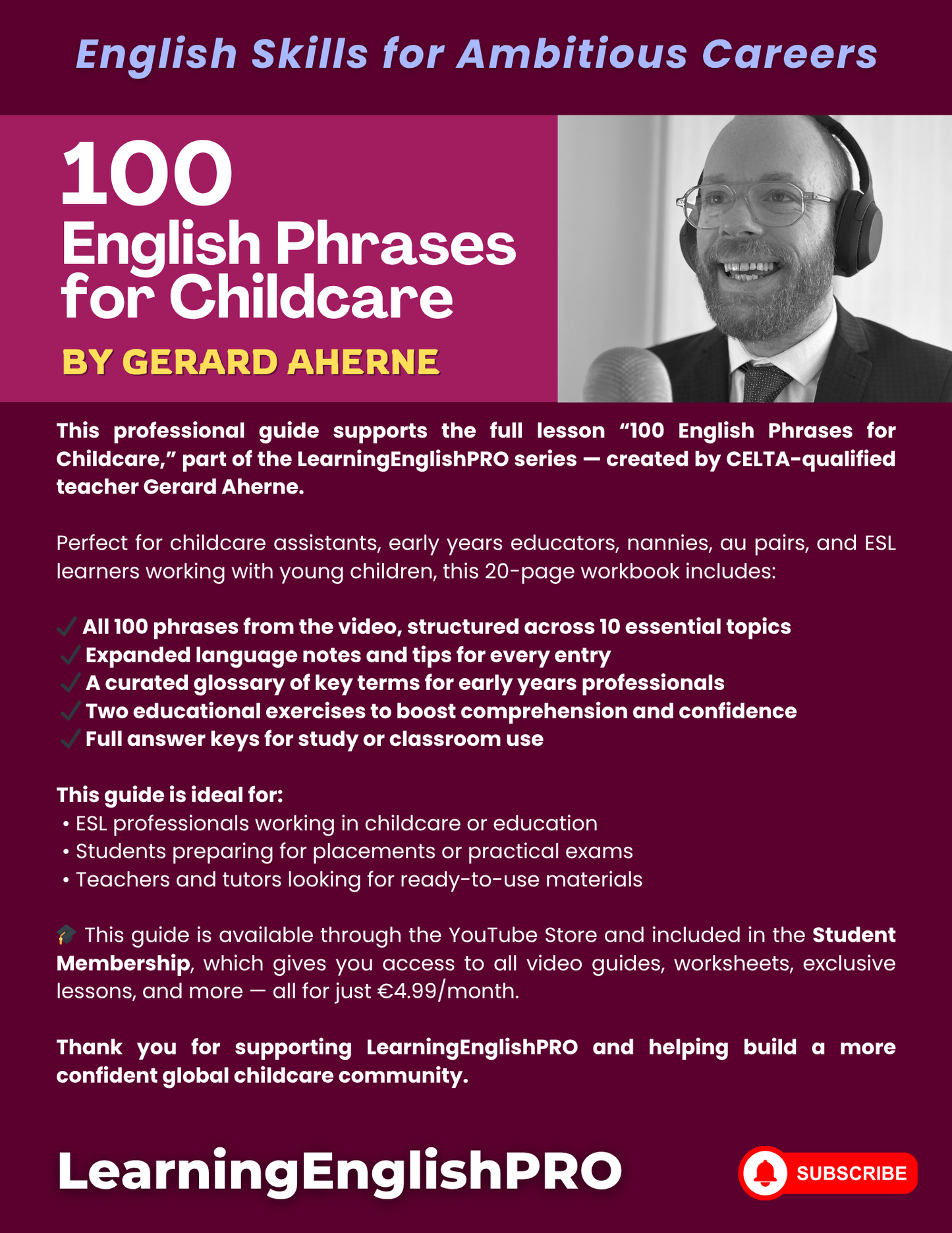 100 English Phrases for Childcare – PDF Guide for ESL Educators & Early Years Staff