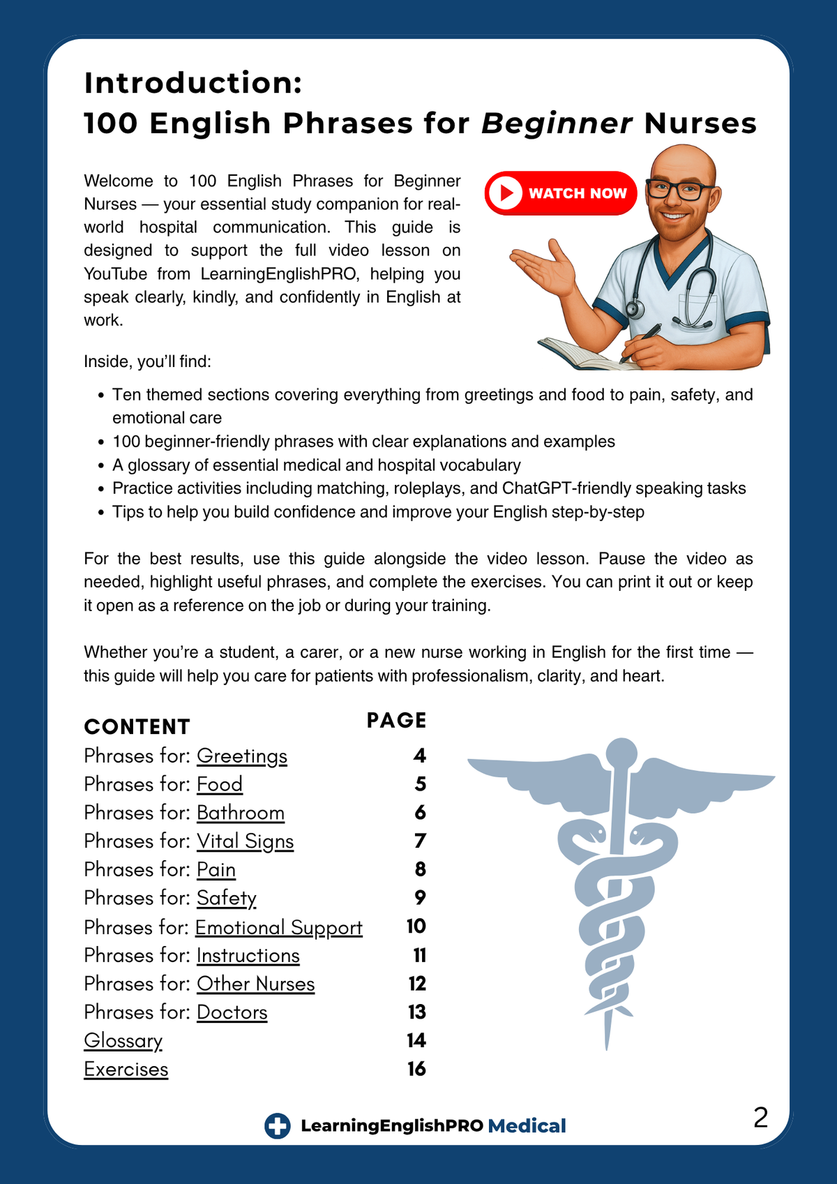 Nursing Language Example 100 English Phrases for Beginner Nurses – Medical English Guide ...