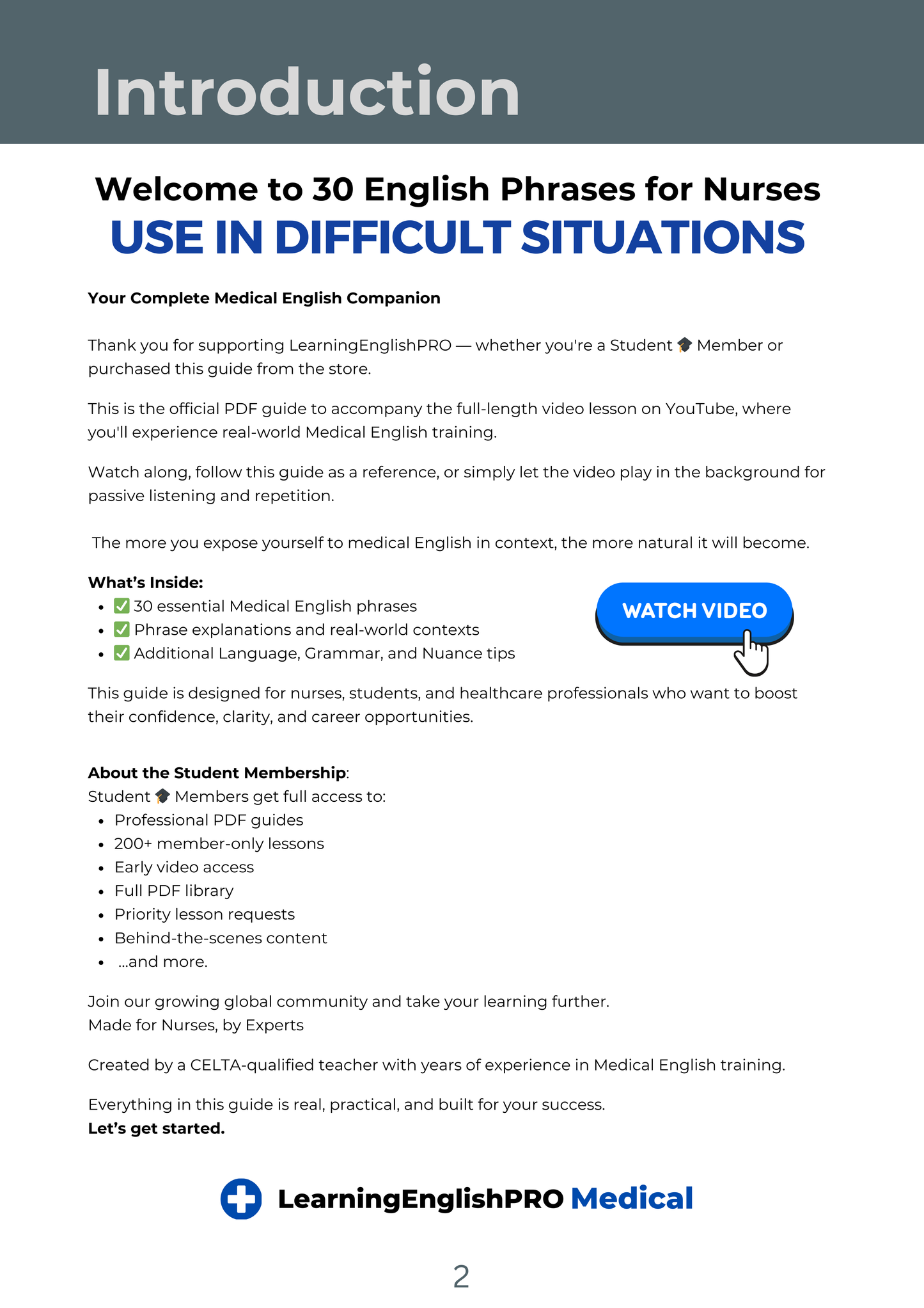 30 English Phrases Nurses Use in Difficult Situations | Medical English Guide (PDF + Video)