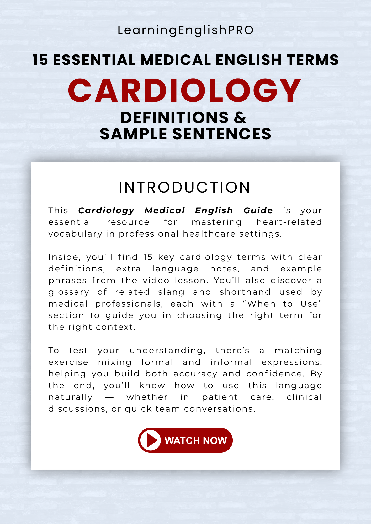 Cardiology: Essential Medical English Guide – LearningEnglishPRO