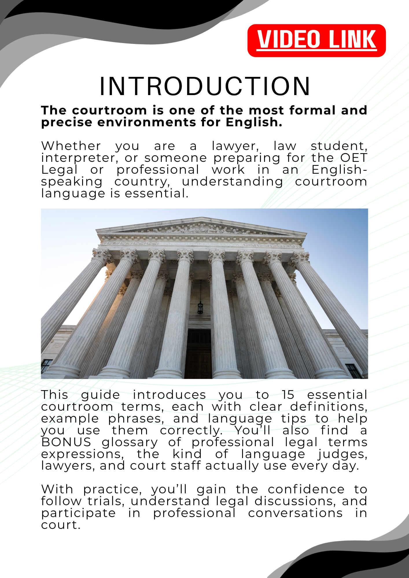 Courtroom Vocabulary: Essential Legal English (15 Terms + Examples)