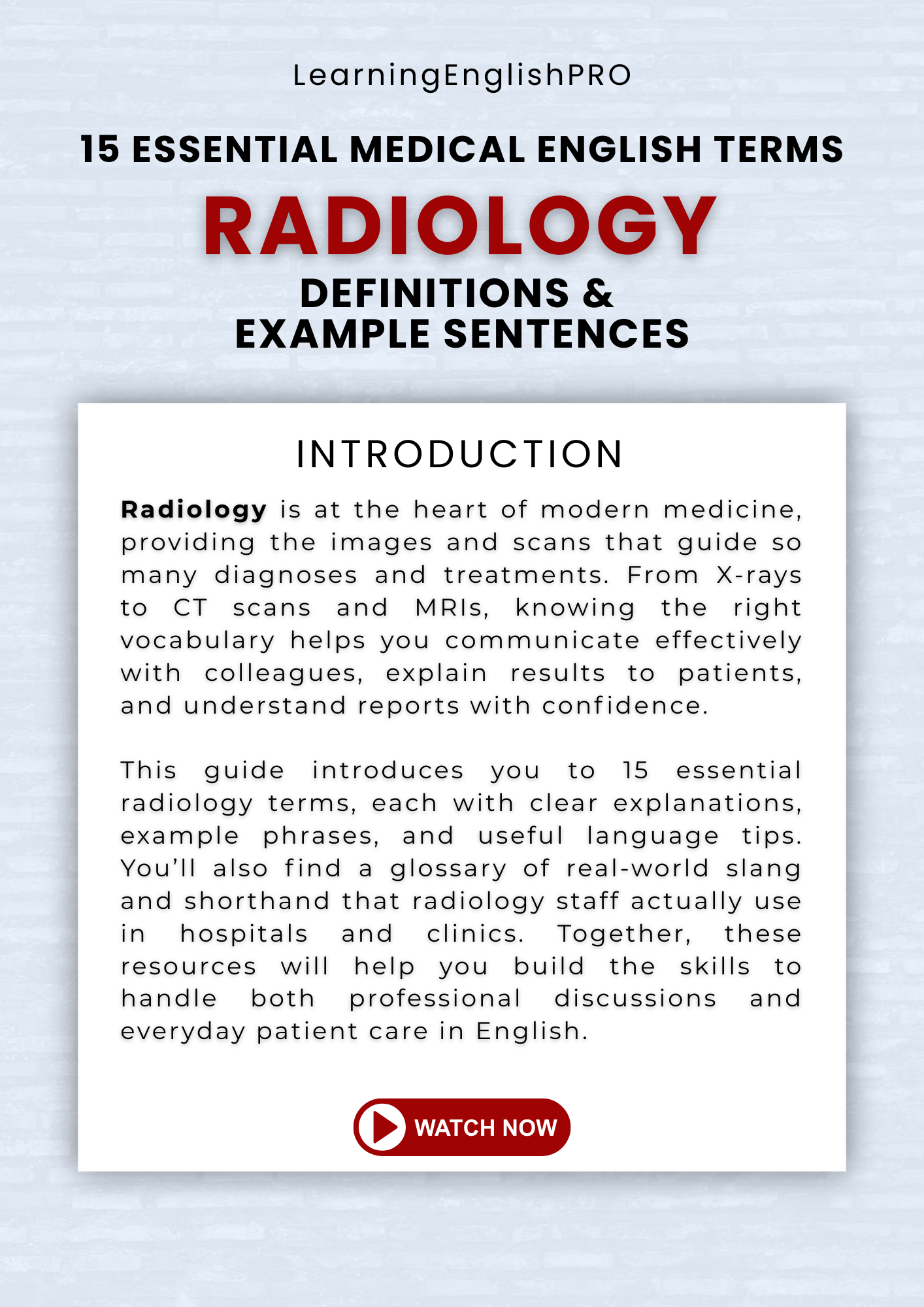 Radiology: Essential Medical English Guide (PDF Download)