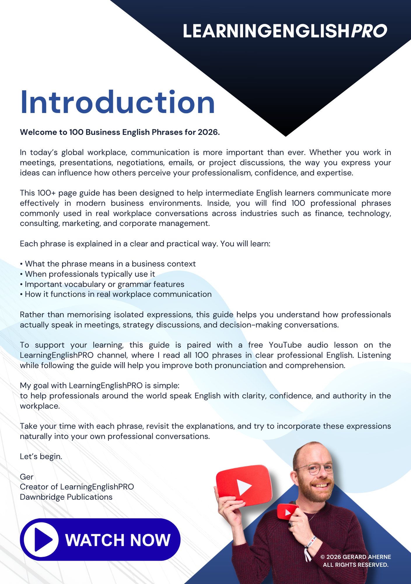 100 Business English Phrases for 2026 – Intermediate Business English Guide (100+ Pages)