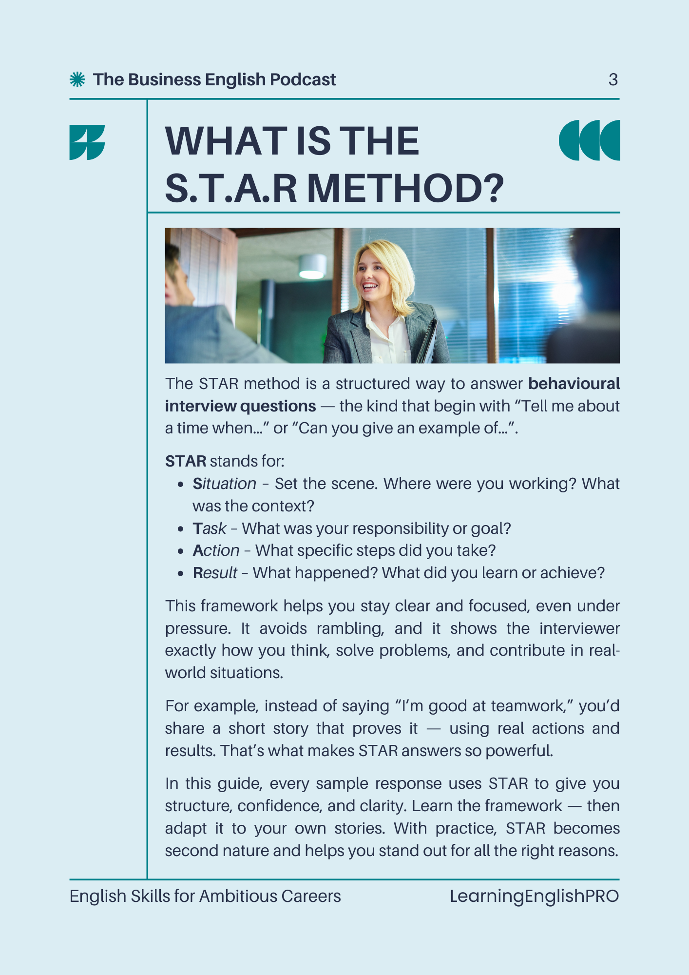The Business Interview Cheatsheet | 10 Key Questions + STAR Method Answers | LearningEnglishPRO