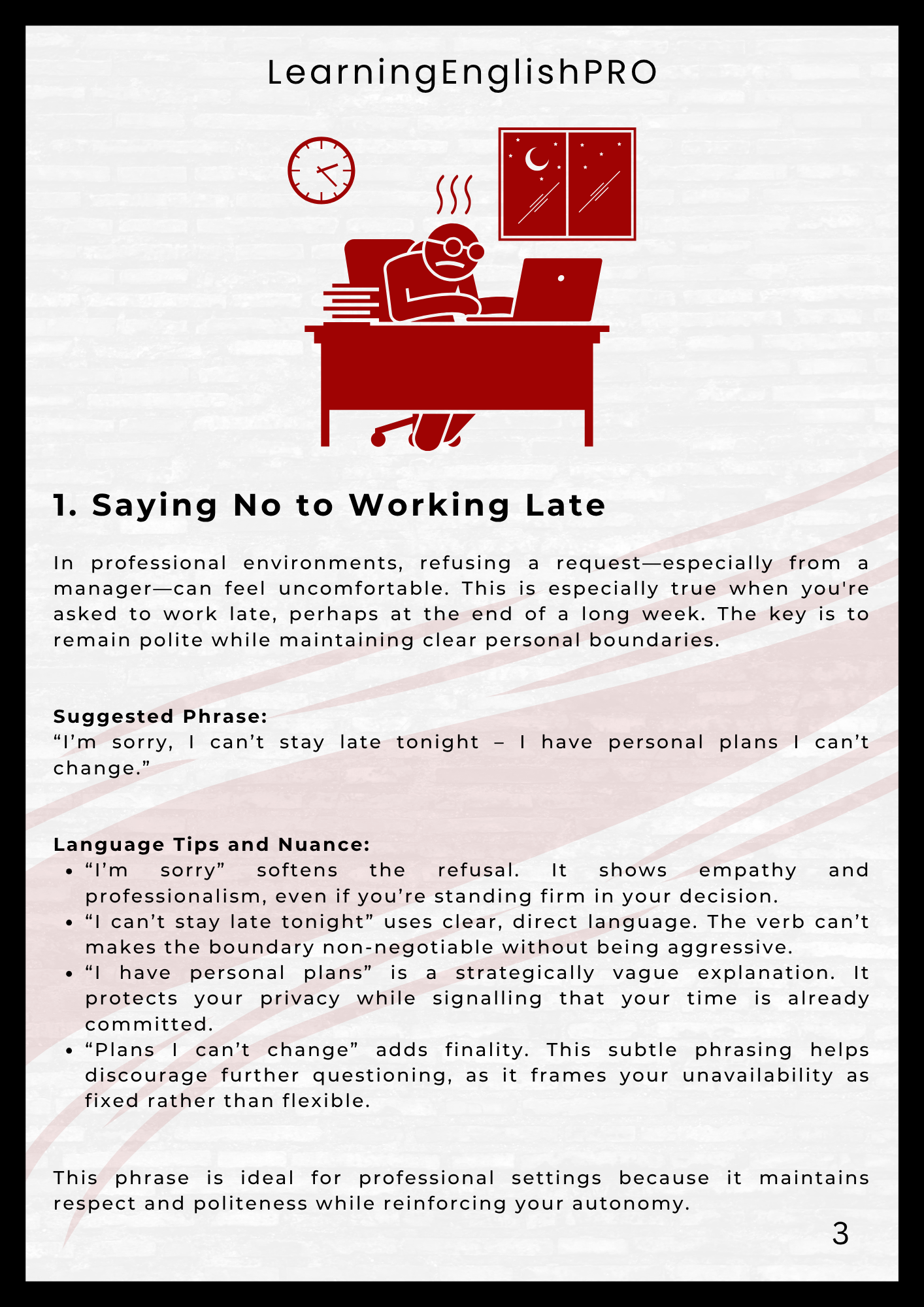How to SAY NO! Like a PRO in Business English – PDF Guide