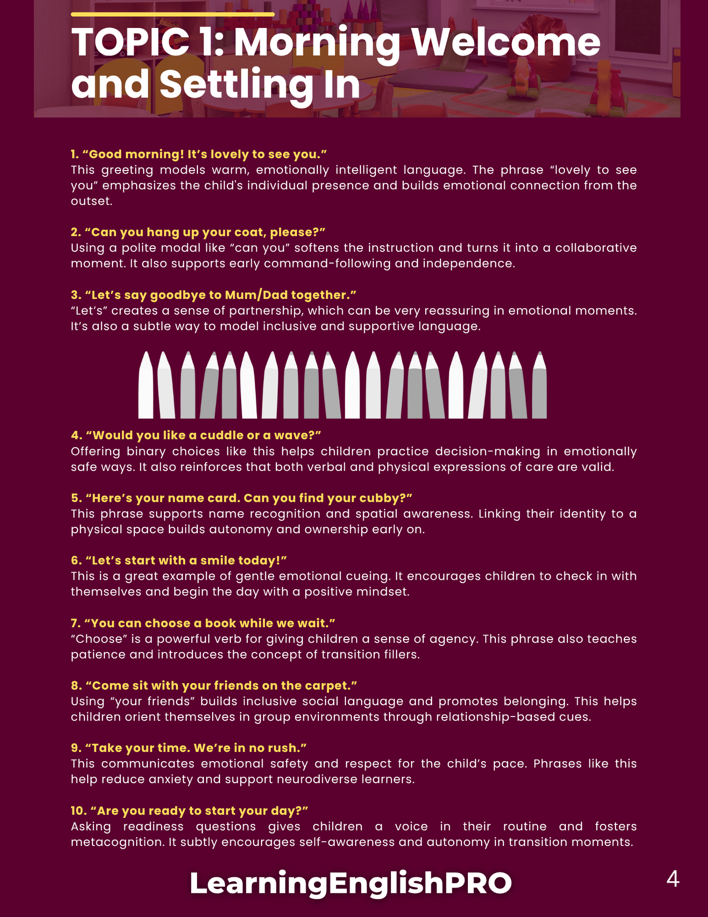 100 English Phrases for Childcare – PDF Guide for ESL Educators & Early Years Staff