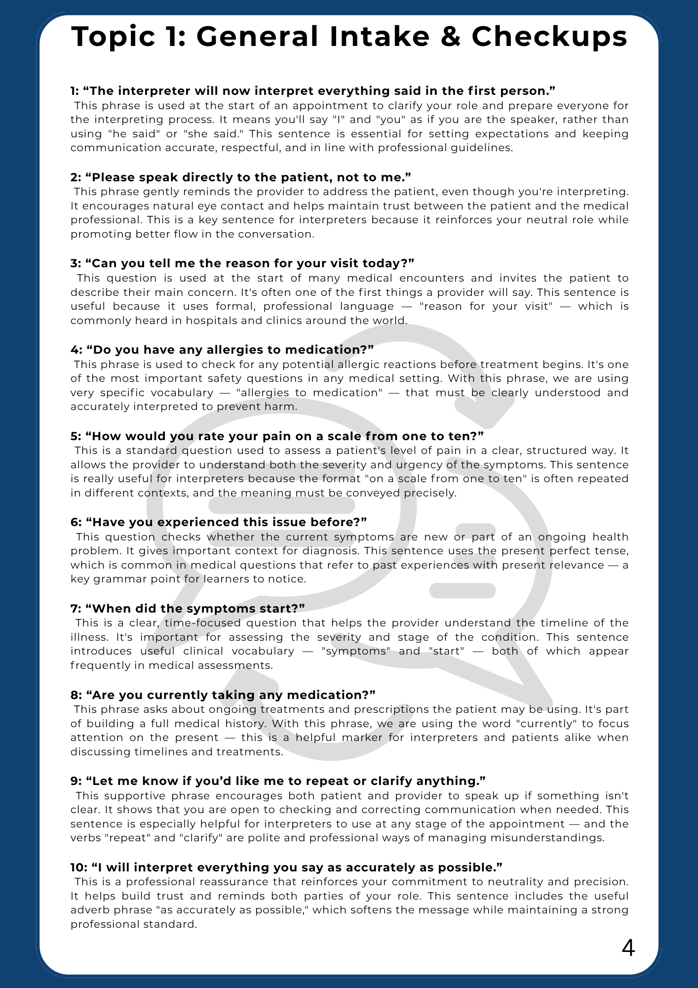 100 English Phrases for Medical Interpreters – Guide by LearningEnglishPRO