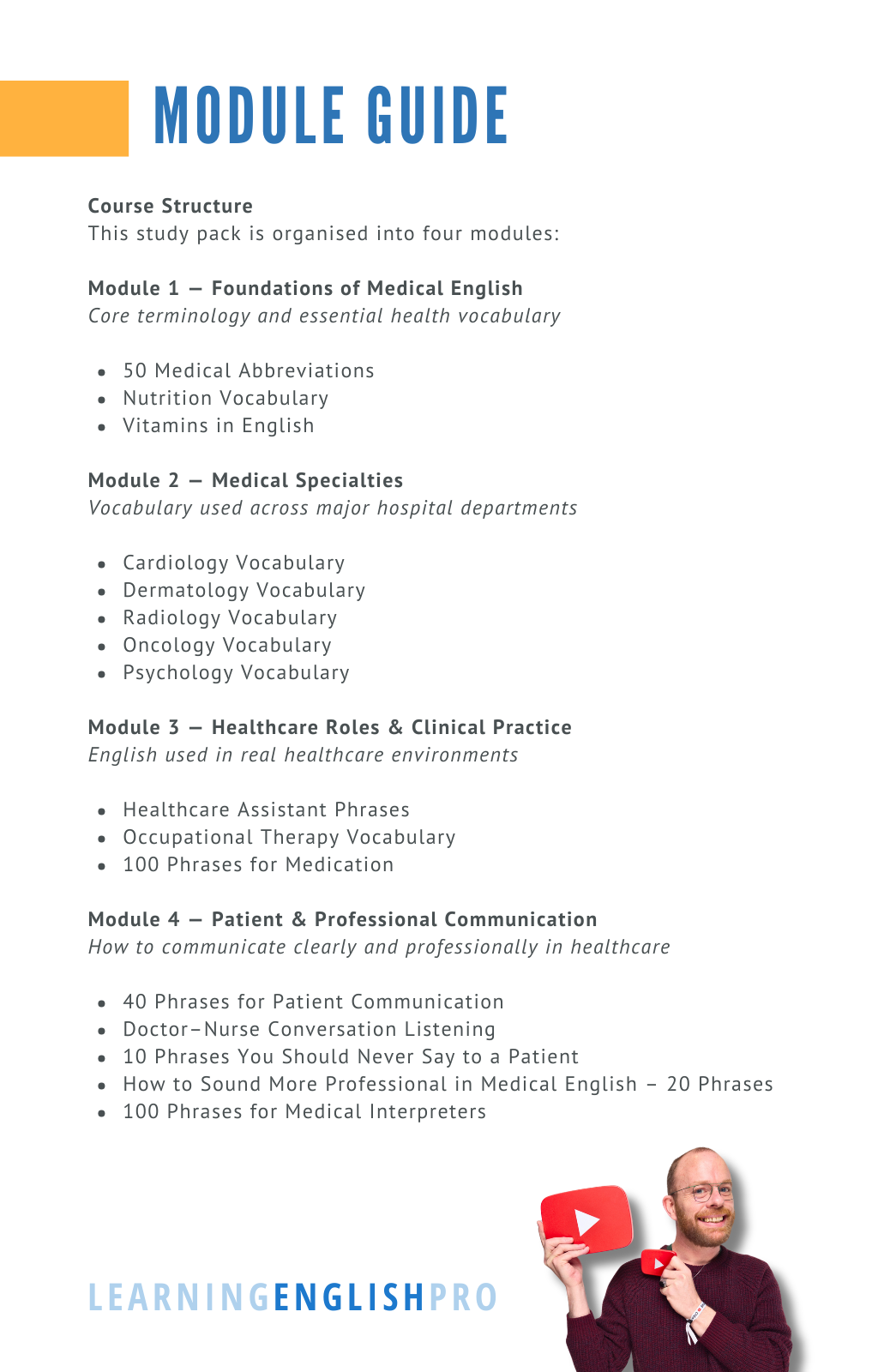 Medical English Masterclass Study Pack (16 PDF Guides)